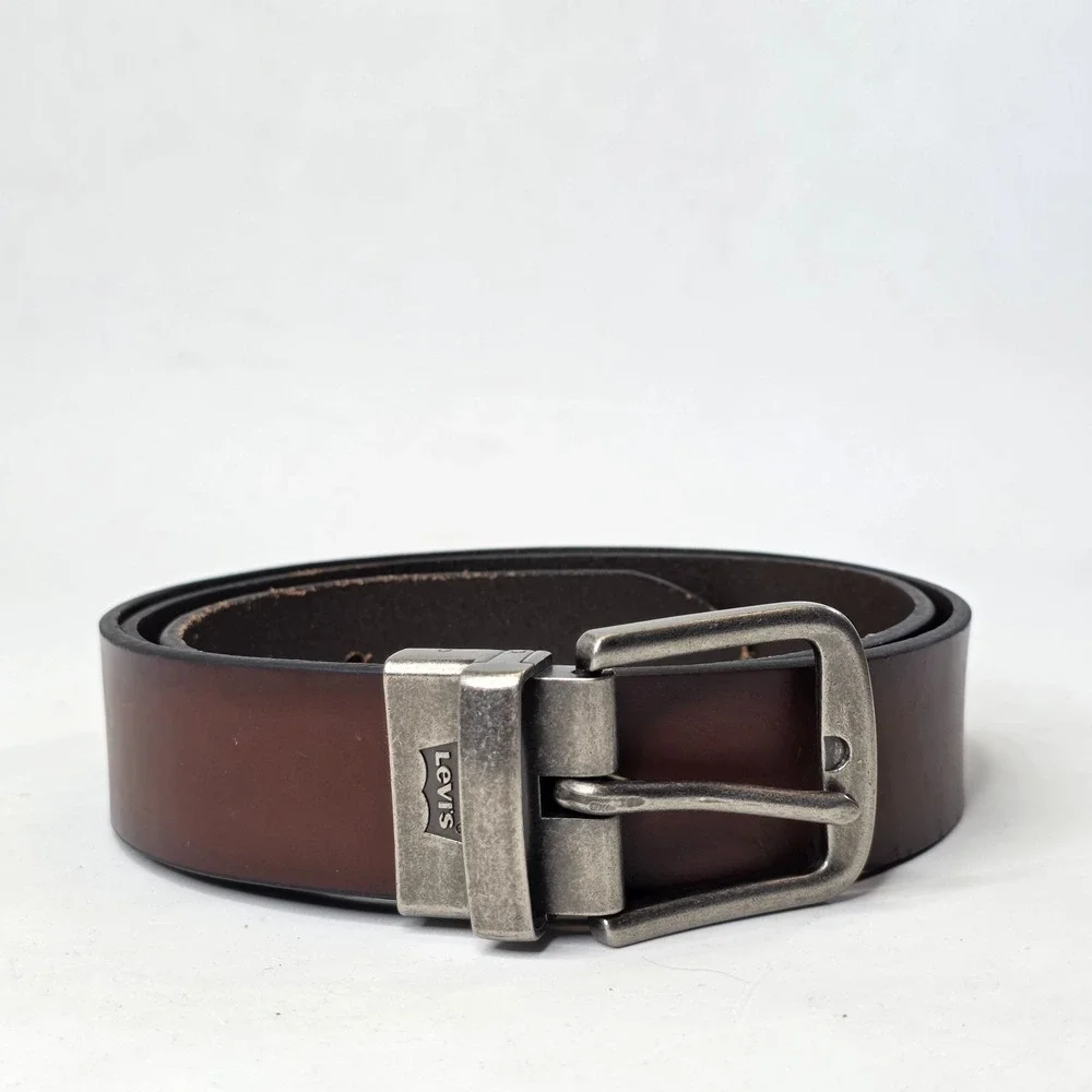 Levi's Genuine Leather Belt Brown Cut to Fit Size 34-42 Men's Adjustable